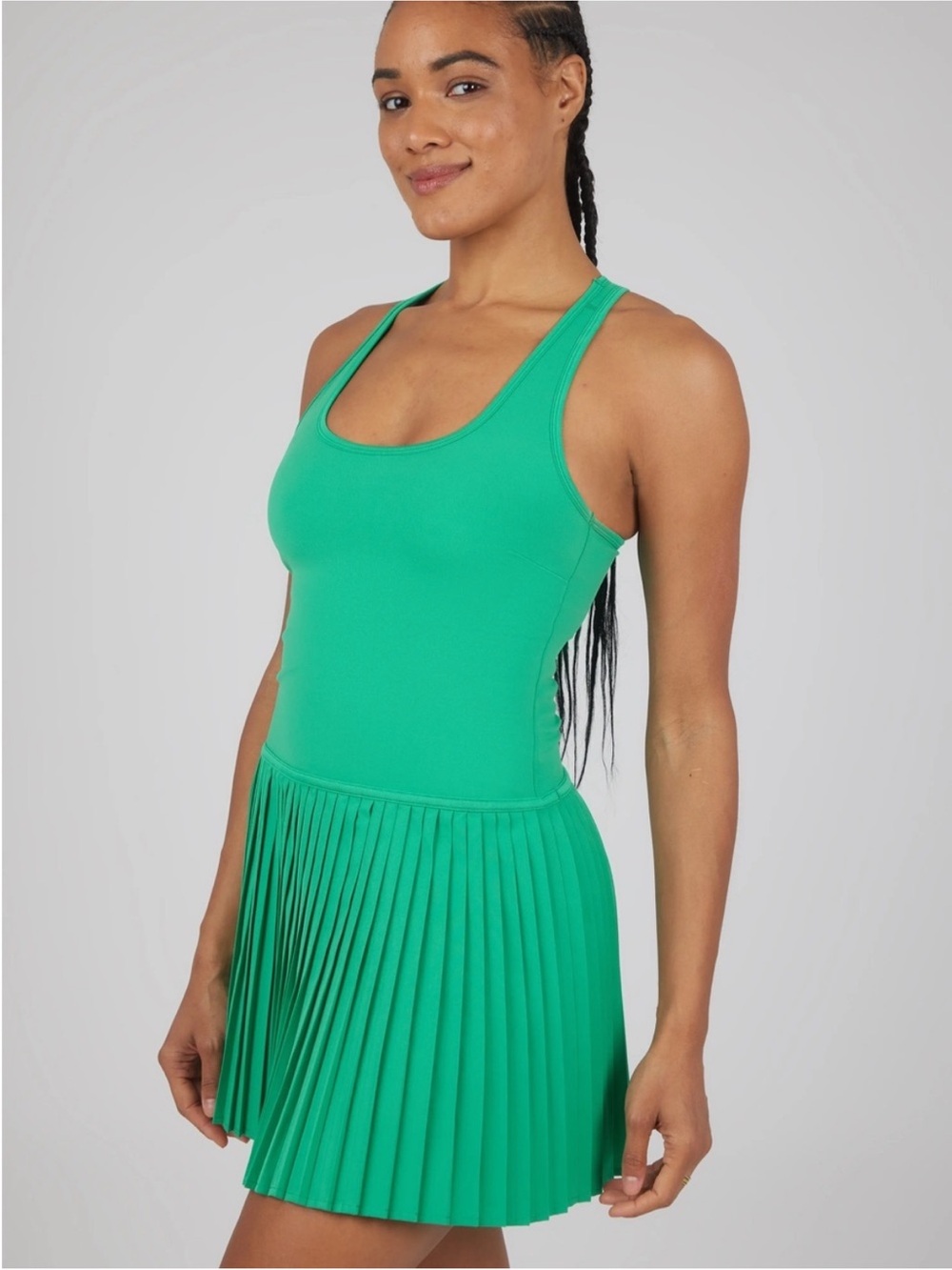 Acegolfs Racerback Green Pleated Golfing Dress